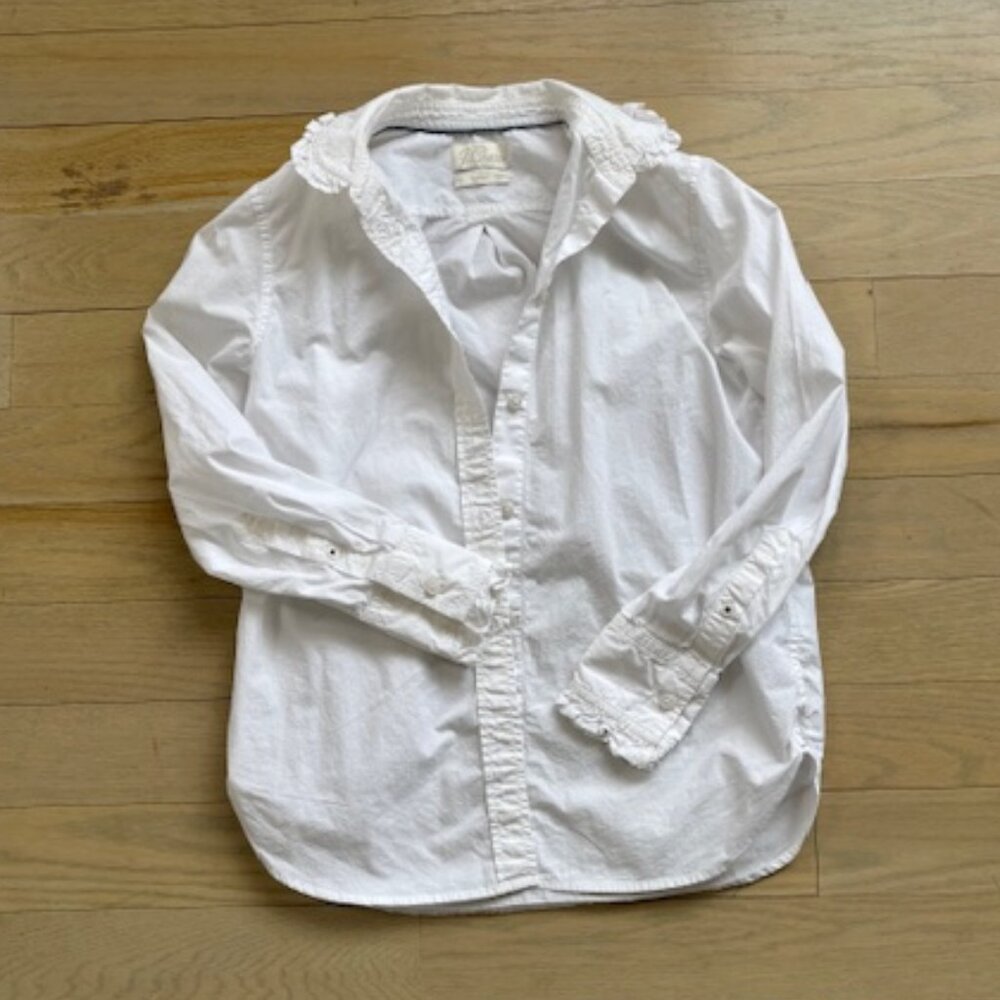 J. Crew Ruffled Collar Button Down Shirt